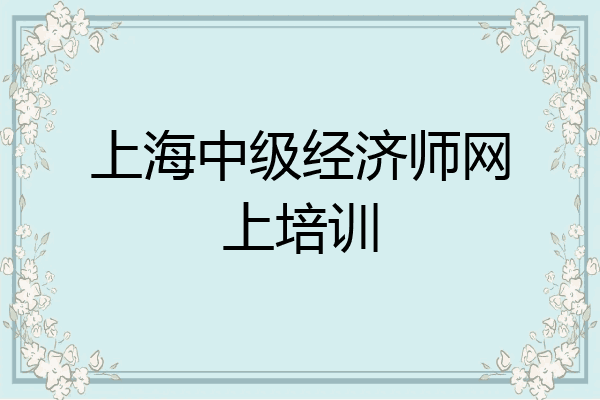 上海中级经济师网上培训