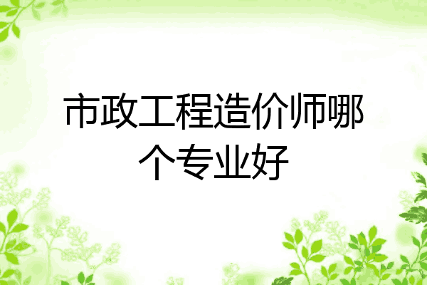 市政工程造价师哪个专业好