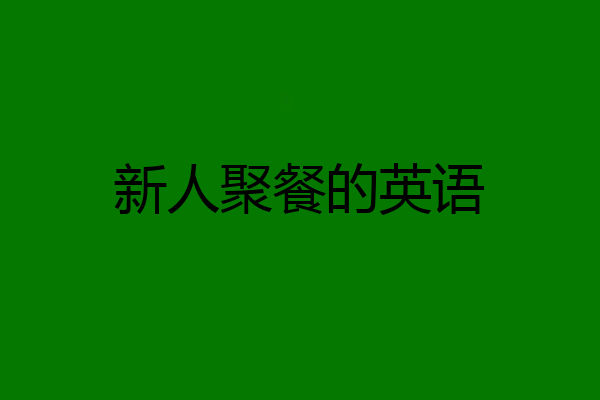 新人聚餐的英语