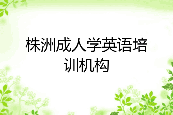 株洲成人学英语培训机构