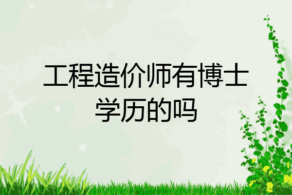 工程造价师有博士学历的吗
