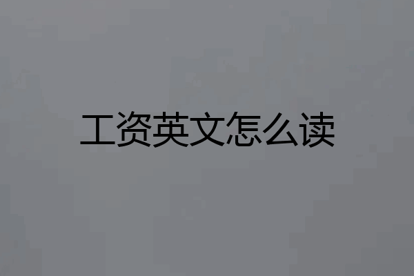 工资英文怎么读