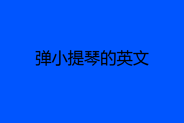 弹小提琴的英文