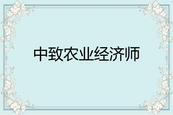 中致农业经济师