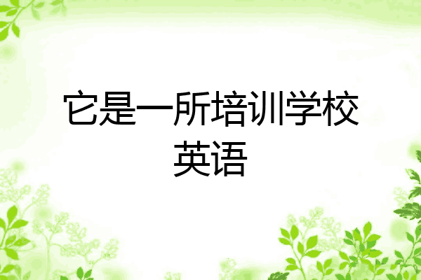 它是一所培训学校英语