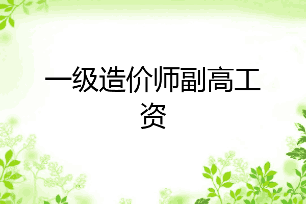 一级造价师副高工资