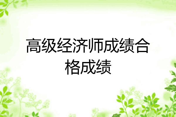 高级经济师成绩合格成绩