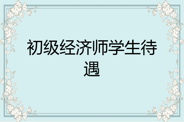 初级经济师学生待遇