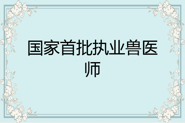 国家首批执业兽医师