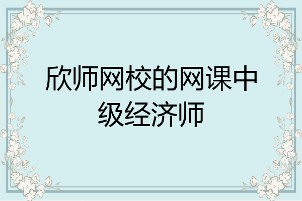 欣师网校的网课中级经济师