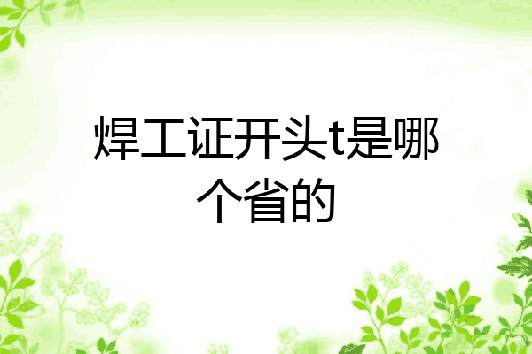 焊工证开头t是哪个省的