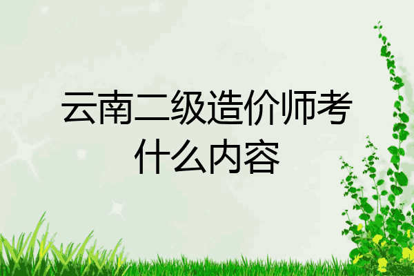 云南二级造价师考什么内容