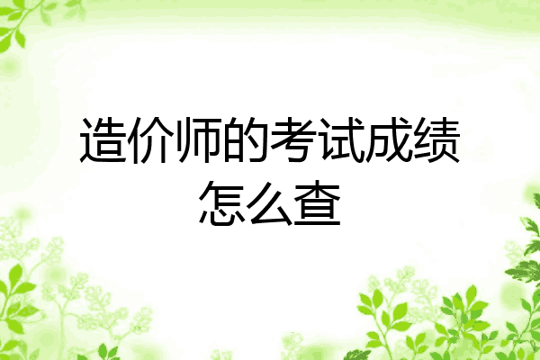 造价师的考试成绩怎么查