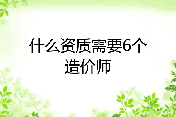 什么资质需要6个造价师