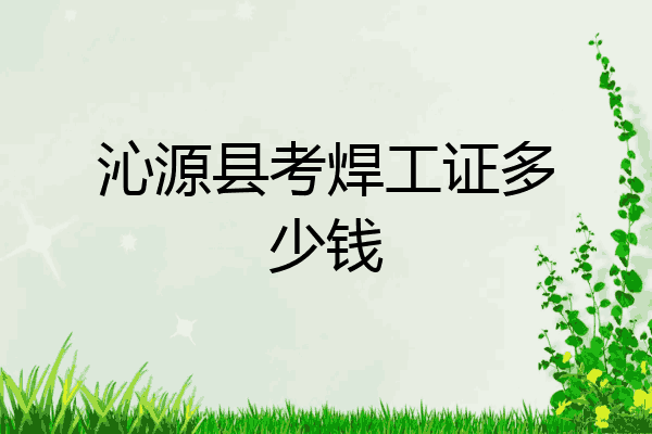 沁源县考焊工证多少钱
