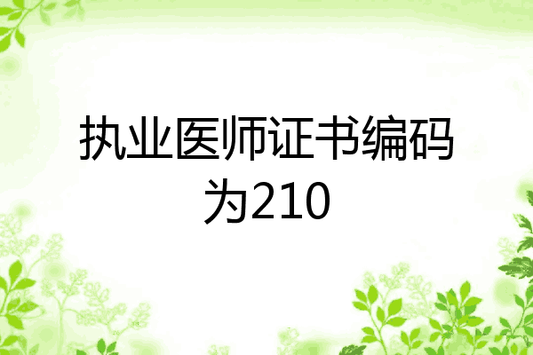 执业医师证书编码为210