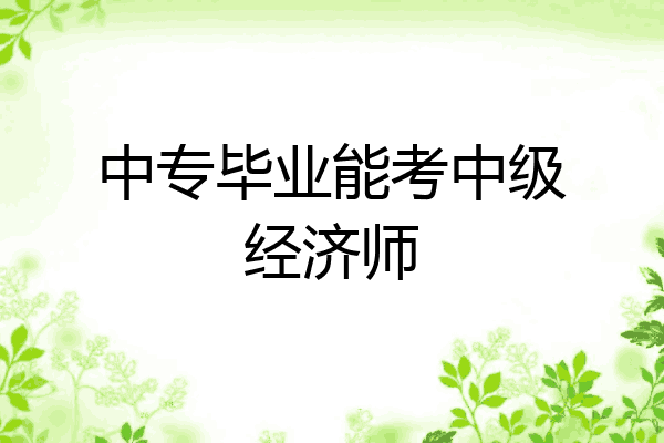 中专毕业能考中级经济师