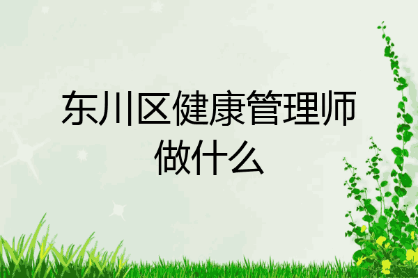 东川区健康管理师做什么