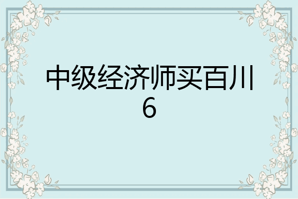 中级经济师买百川6