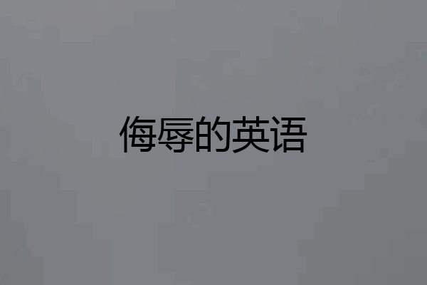 侮辱的英语