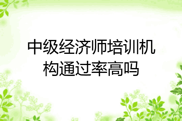 中级经济师培训机构通过率高吗