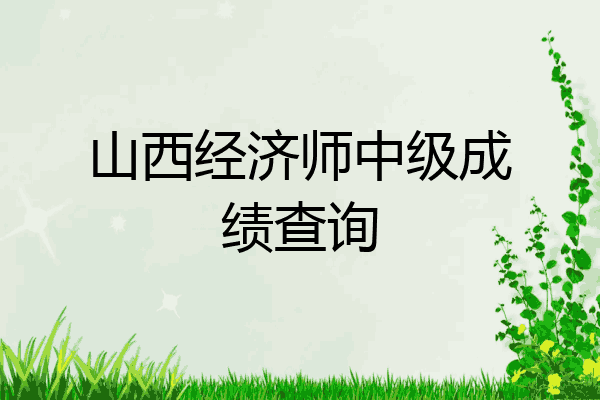 山西经济师中级成绩查询
