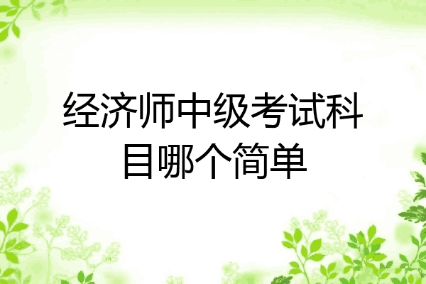 经济师中级考试科目哪个简单