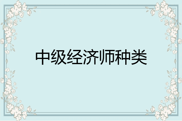 中级经济师种类