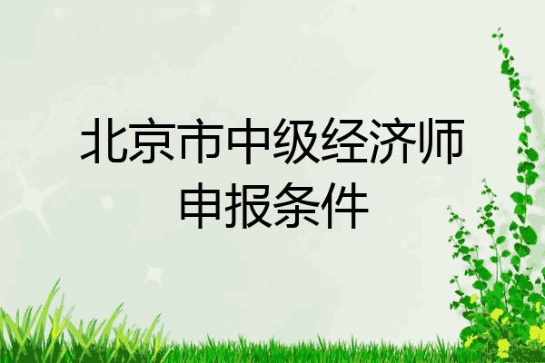 北京市中级经济师申报条件