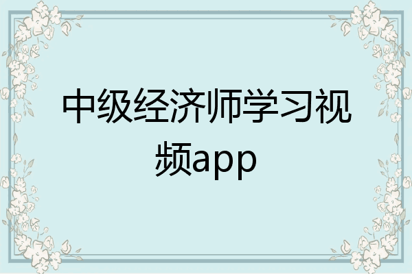 中级经济师学习视频app