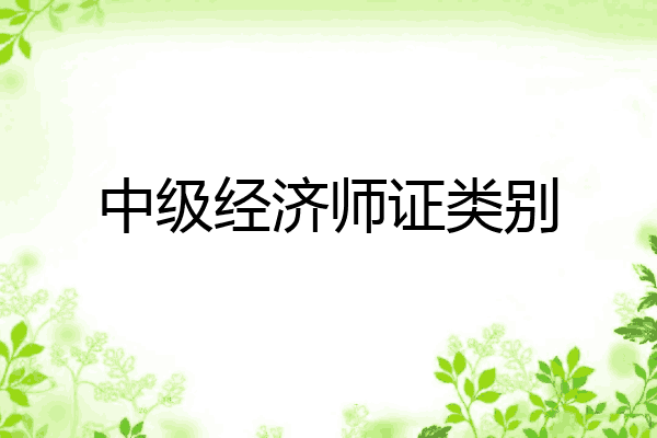 中级经济师证类别