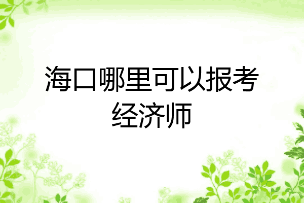 海口哪里可以报考经济师