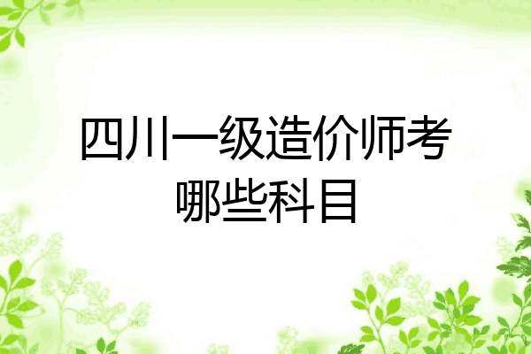 四川一级造价师考哪些科目