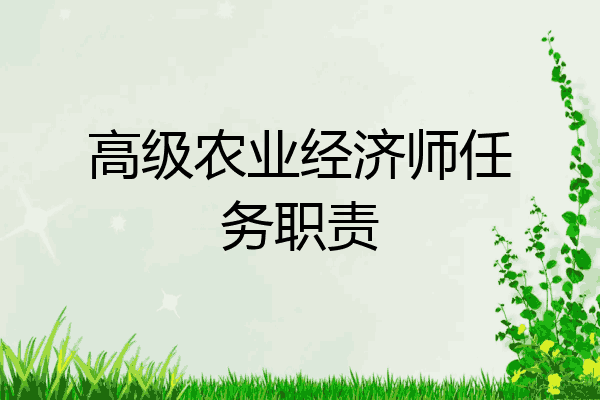 高级农业经济师任务职责