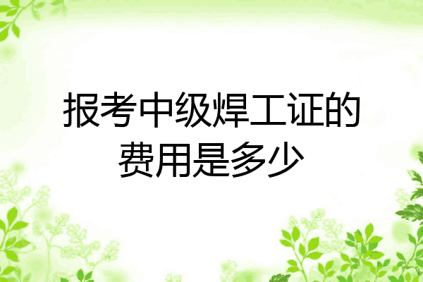 报考中级焊工证的费用是多少