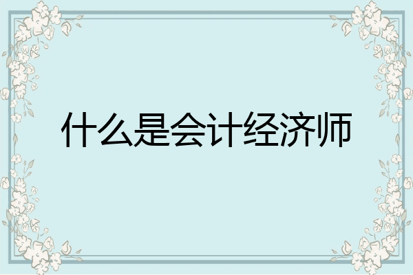 什么是会计经济师
