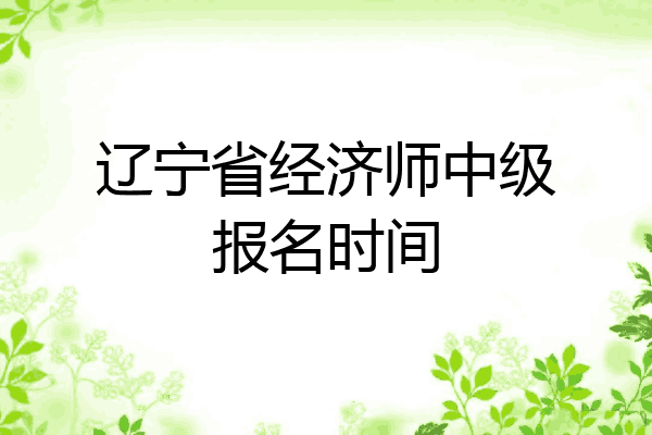 辽宁省经济师中级报名时间