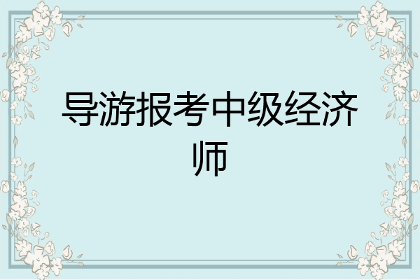 导游报考中级经济师