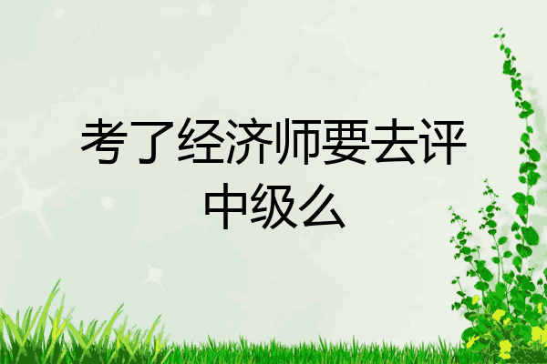 考了经济师要去评中级么