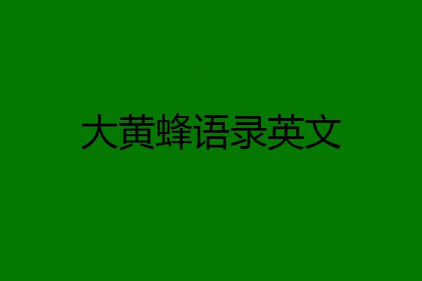 大黄蜂语录英文