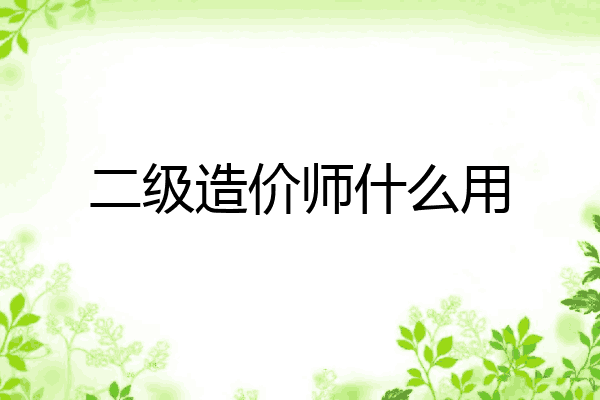 二级造价师什么用