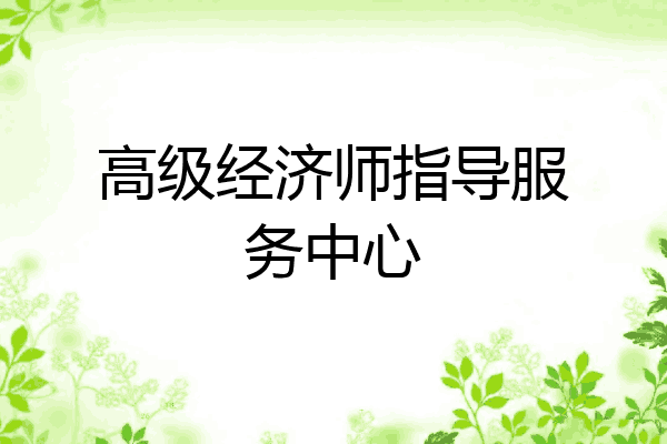 高级经济师指导服务中心