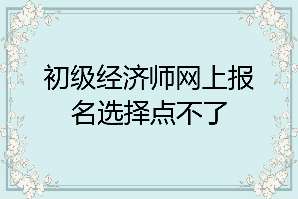 初级经济师网上报名选择点不了