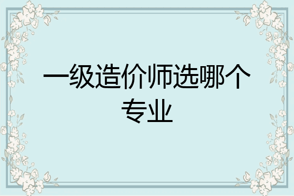 一级造价师选哪个专业
