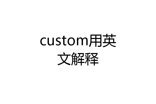 custom用英文解释