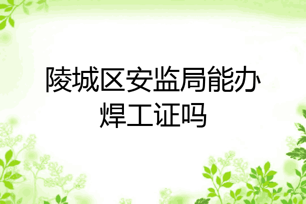 陵城区安监局能办焊工证吗