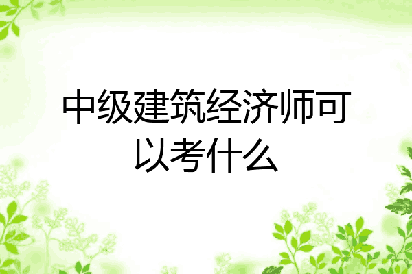 中级建筑经济师可以考什么