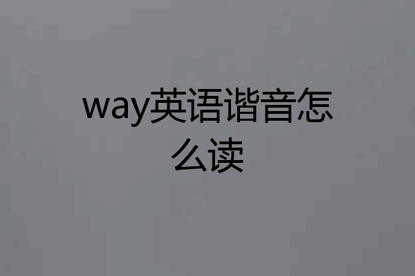 way英语谐音怎么读