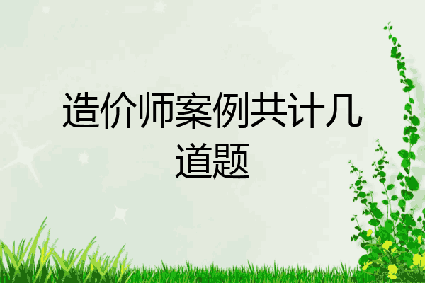 造价师案例共计几道题
