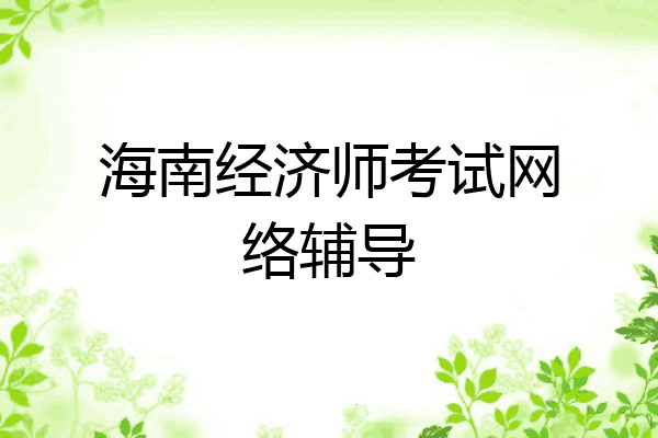海南经济师考试网络辅导